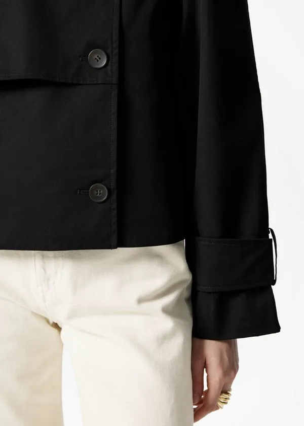 Women Jackets and Coats and Other Stories Short Trench Coat Jacket Black