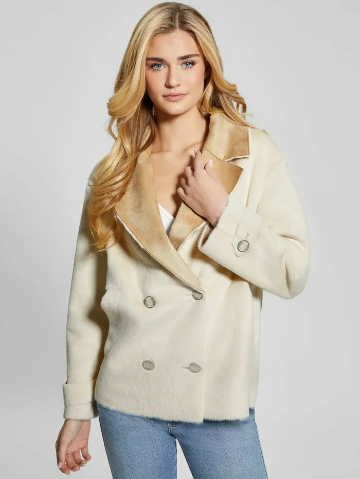 Women Jackets and Coats GUESS Sabrina Textured Jacket Vanilla Blush Women Jackets and Coats GUESS Sabrina Textured Jacket Vanilla Blush