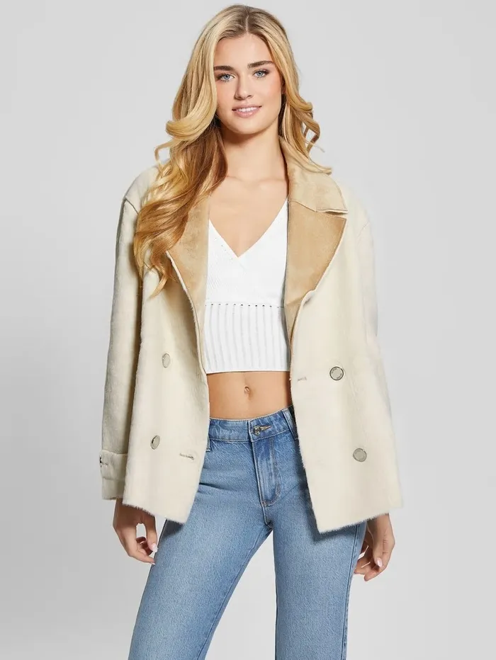 Women Jackets and Coats GUESS Sabrina Textured Jacket Vanilla Blush Women Jackets and Coats GUESS Sabrina Textured Jacket Vanilla Blush