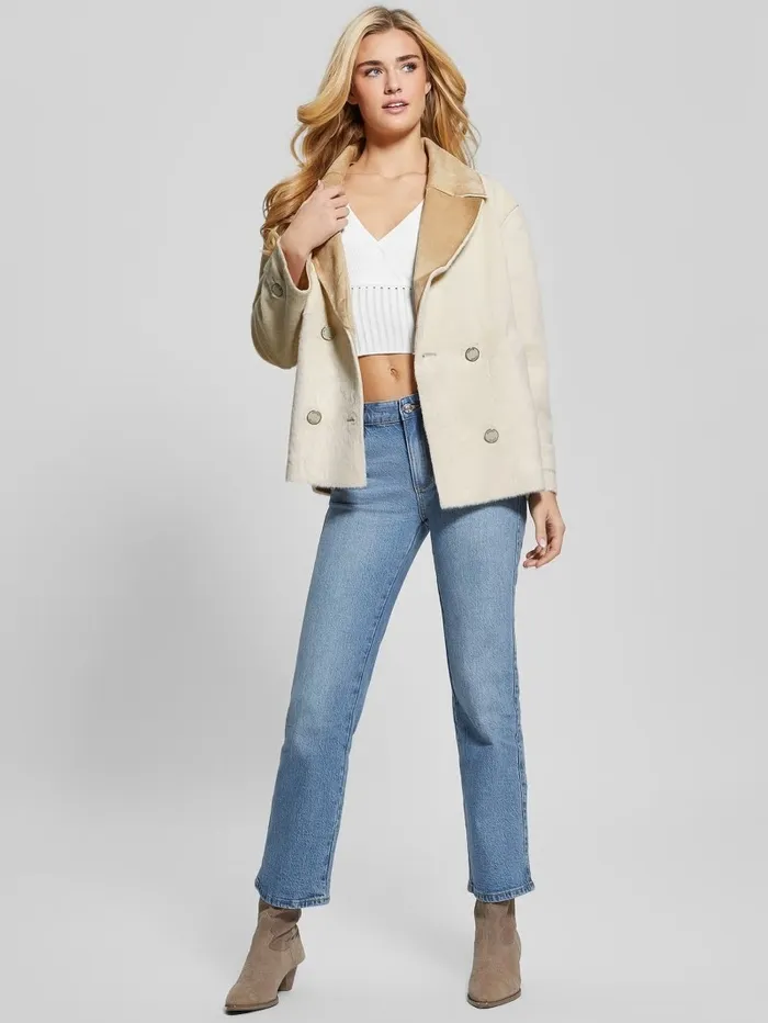 Women Jackets and Coats GUESS Sabrina Textured Jacket Vanilla Blush Women Jackets and Coats GUESS Sabrina Textured Jacket Vanilla Blush