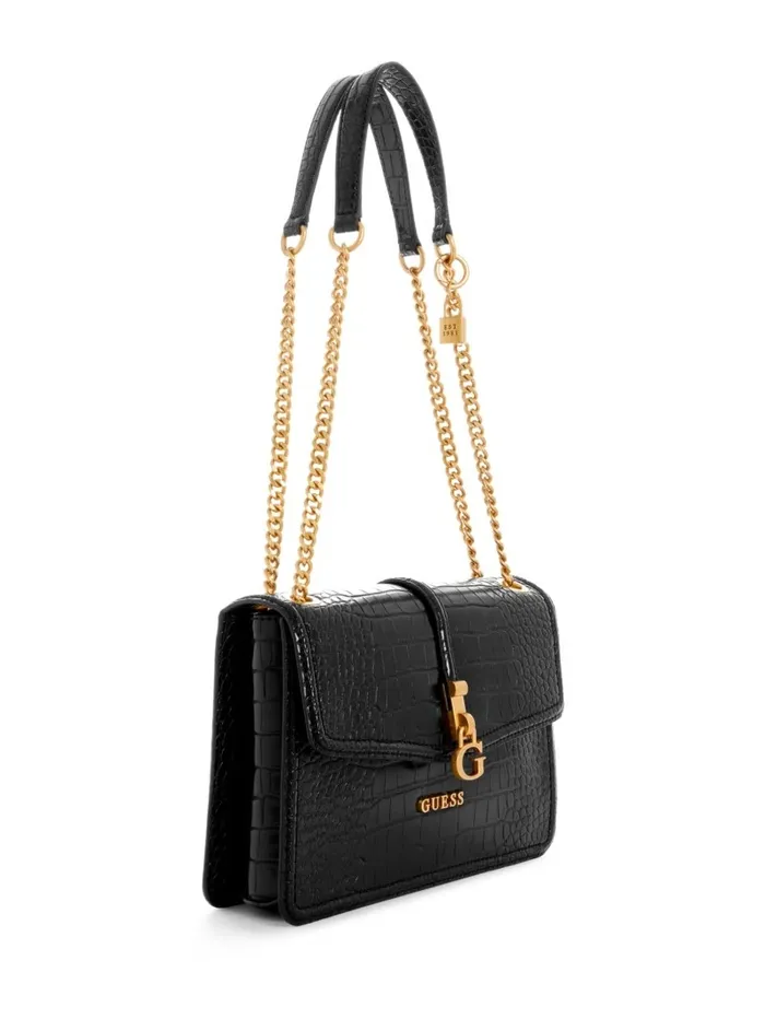 Women James Convertible Crossbody Flap Bag Black Floral Print Handbags GUESS Women James Convertible Crossbody Flap Bag Black Floral Print Handbags GUESS
