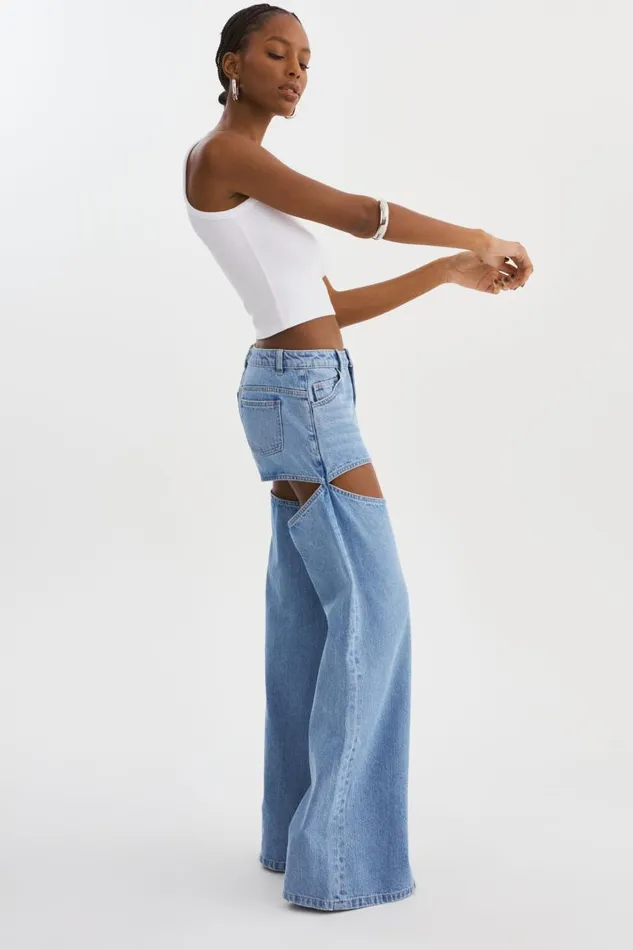 Women JAYLENE Denim CutOut Jeans Light Blue Wash LAMARQUE Pants and Shorts Women JAYLENE Denim CutOut Jeans Light Blue Wash LAMARQUE Pants and Shorts