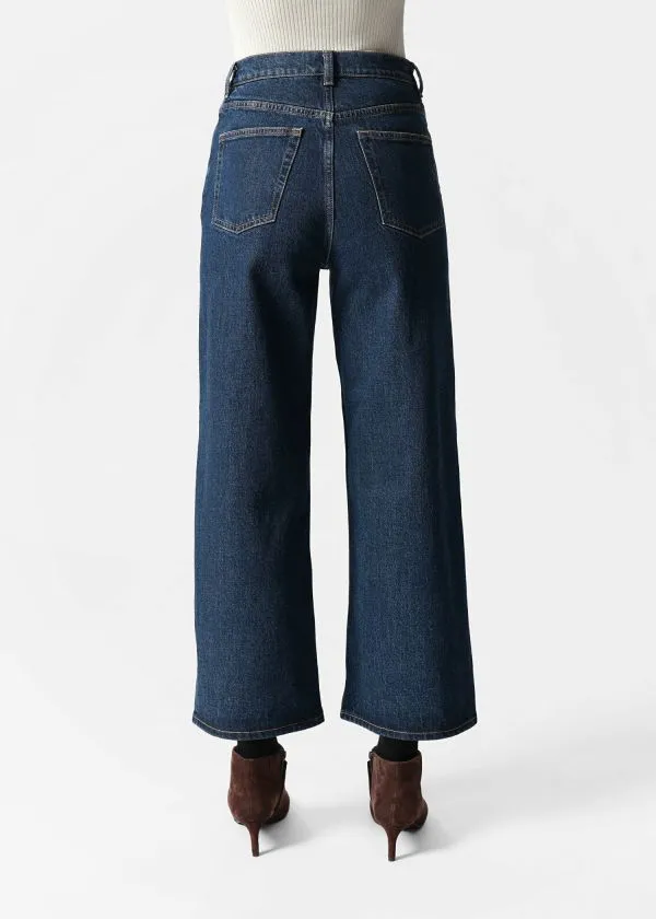 Women Jeans and Other Stories Cropped WideLeg Jeans Mid Blue