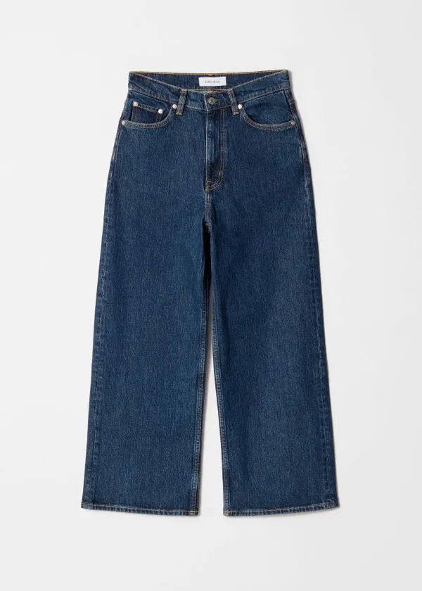 Women Jeans and Other Stories Cropped WideLeg Jeans Mid Blue