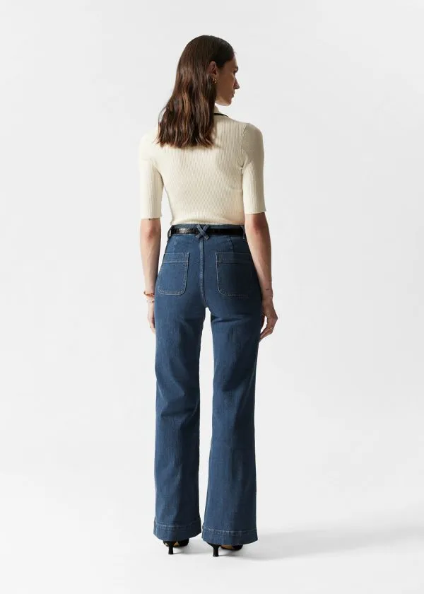 Women Jeans and Other Stories HighWaist Flared Jeans New Blue