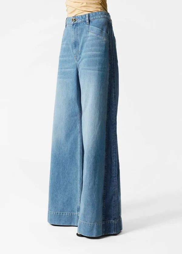 Women Jeans and Other Stories Long WideLeg Jeans Mid Blue
