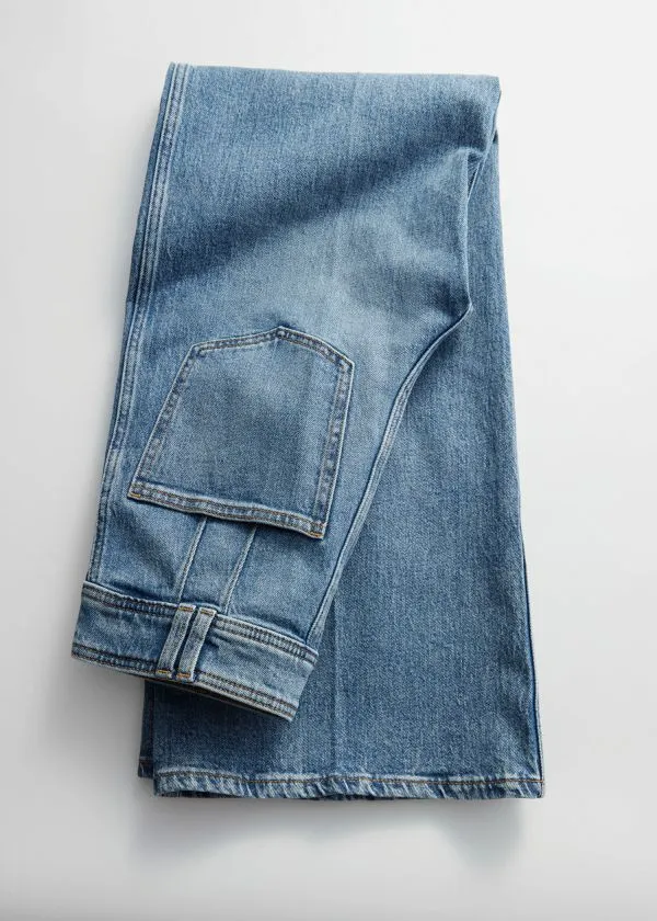Women Jeans and Other Stories PressCrease Flared Jeans Washed Light Blue