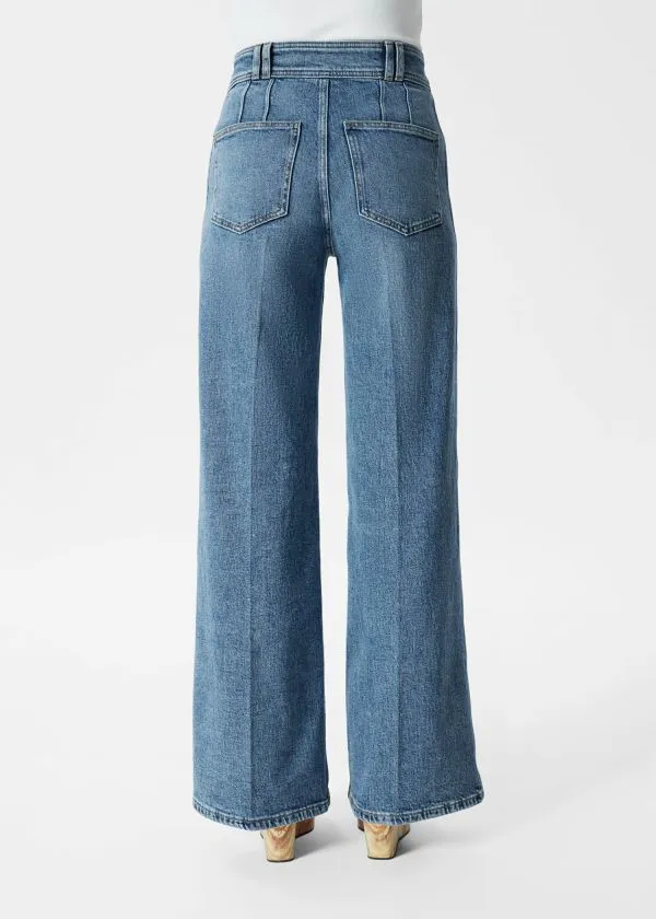 Women Jeans and Other Stories PressCrease Flared Jeans Washed Light Blue