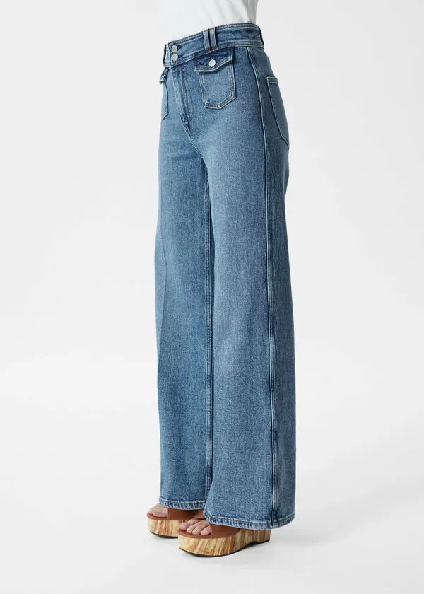 Women Jeans and Other Stories PressCrease Flared Jeans Washed Light Blue