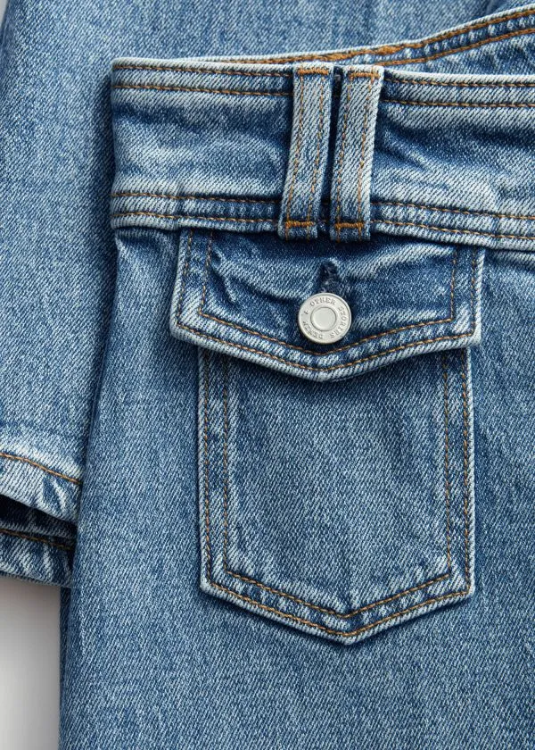 Women Jeans and Other Stories PressCrease Flared Jeans Washed Light Blue