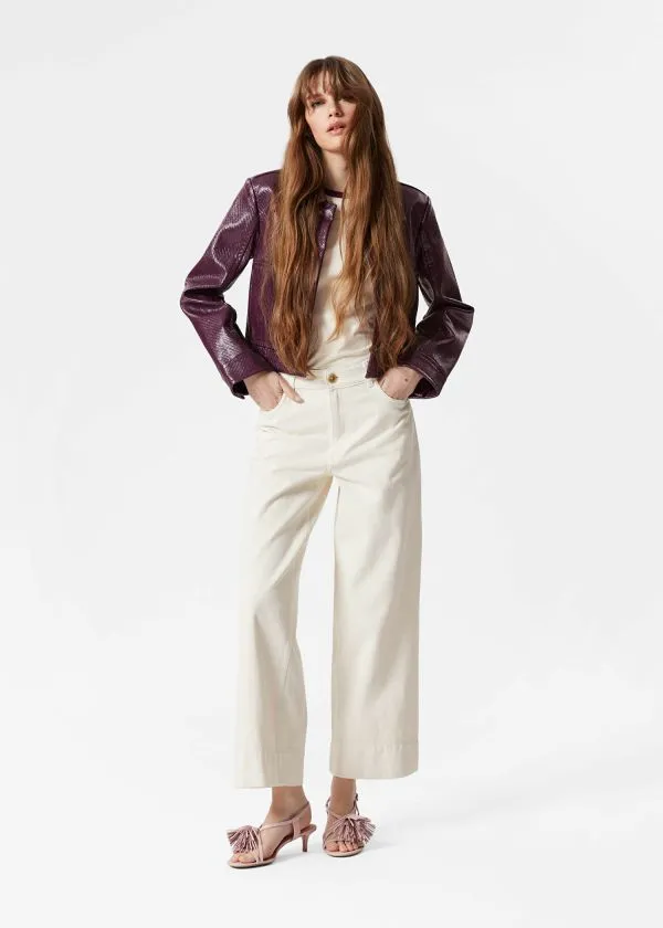 Women Jeans and Other Stories Straight Cropped Jeans Cream