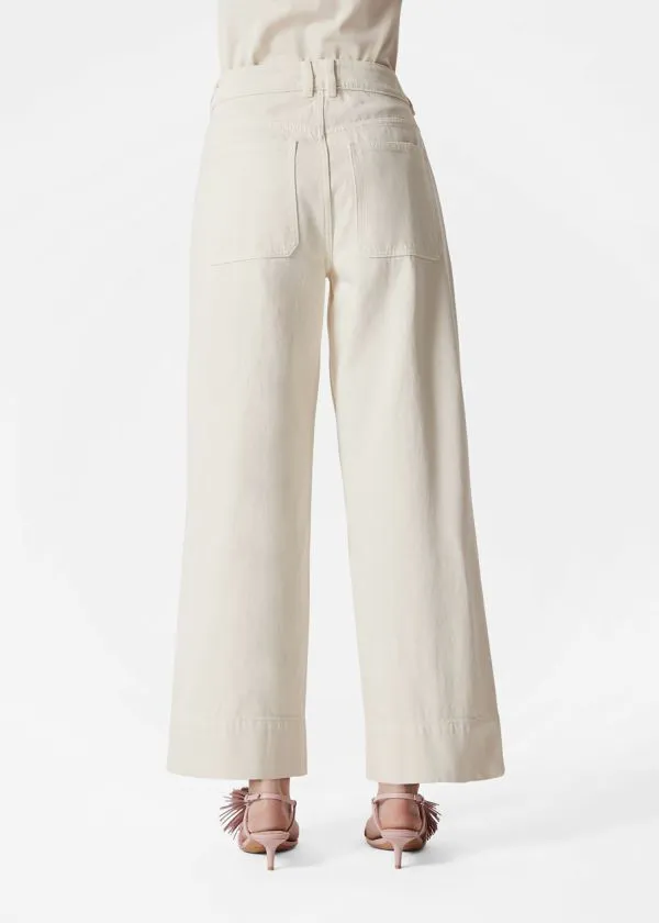 Women Jeans and Other Stories Straight Cropped Jeans Cream