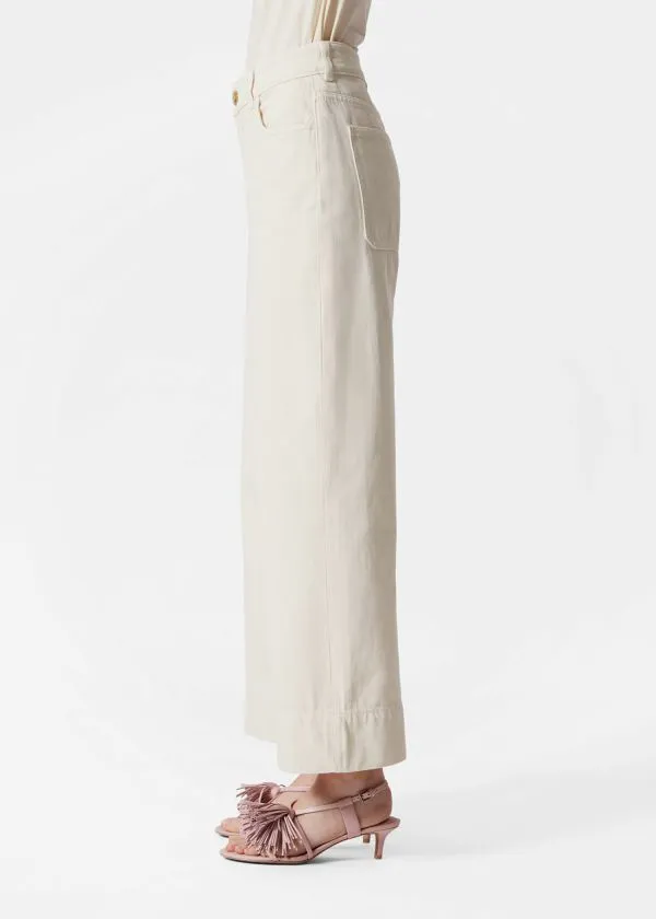 Women Jeans and Other Stories Straight Cropped Jeans Cream