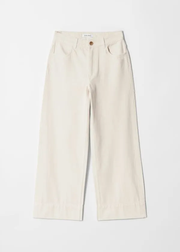 Women Jeans and Other Stories Straight Cropped Jeans Cream