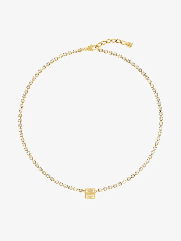 Women Jewelry Givenchy 4G Necklace In Metal With Crystals Golden Yellow