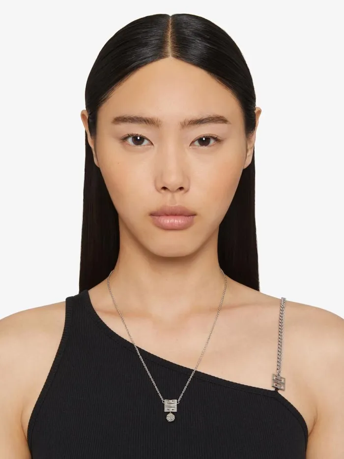 Women Jewelry Givenchy 4G Necklace In Metal With Crystals Silvery Women Jewelry Givenchy 4G Necklace In Metal With Crystals Silvery