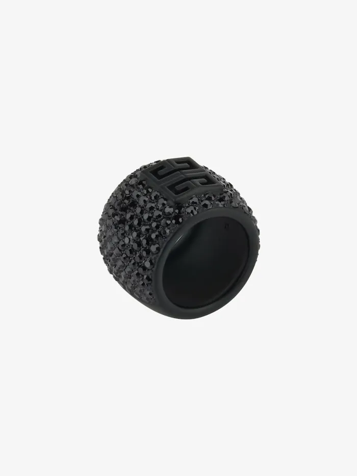 Women Jewelry Givenchy 4G Ring In Metal With Crystals Black Women Jewelry Givenchy 4G Ring In Metal With Crystals Black