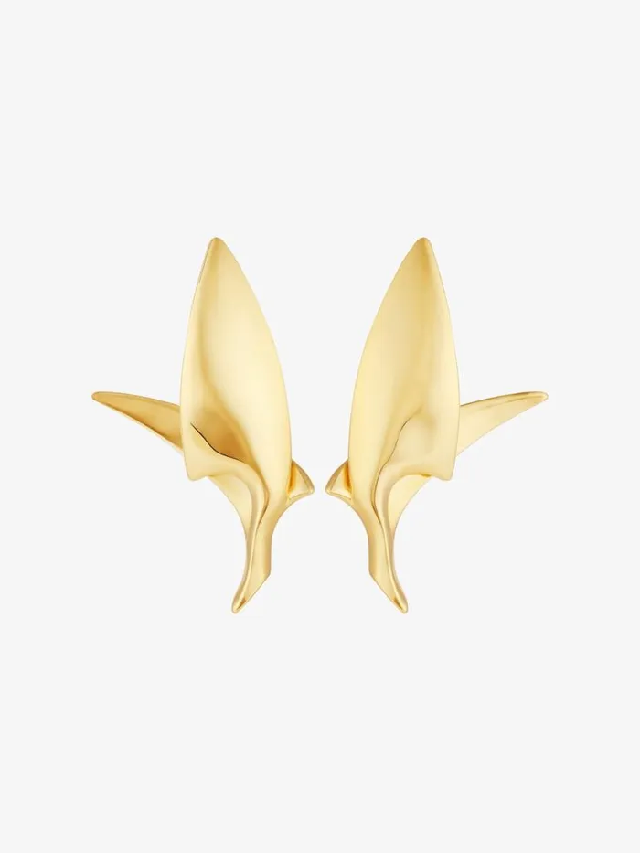 Women Jewelry Givenchy Bird Earrings In Metal Golden Yellow