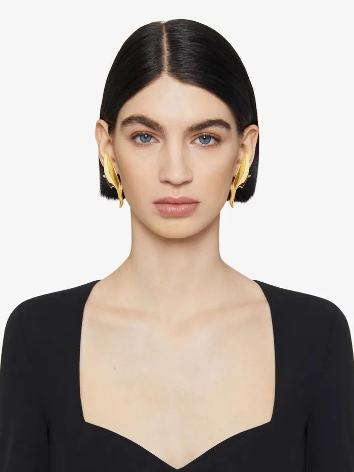 Women Jewelry Givenchy Bird Earrings In Metal Golden Yellow
