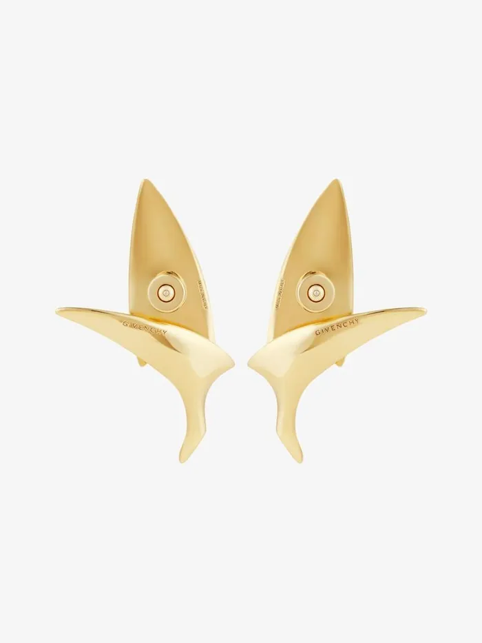 Women Jewelry Givenchy Bird Earrings In Metal Golden Yellow