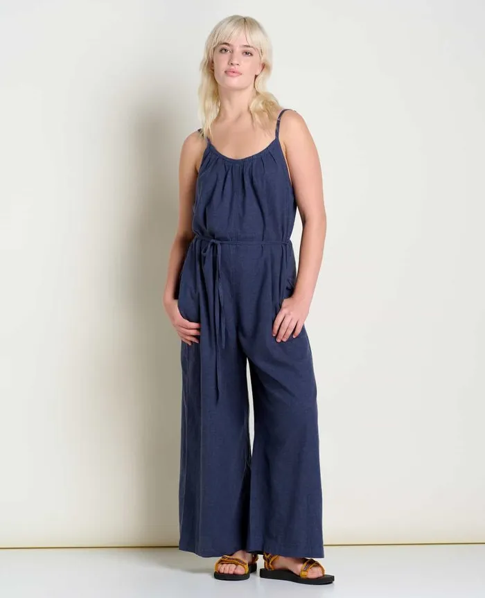 Women Jumpsuits and Overalls Toad and Co Taj Hemp Strappy Jumpsuit True Navy