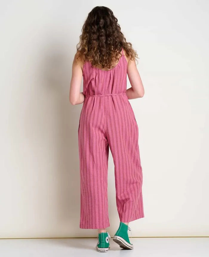Women Jumpsuits and Overalls Toad and Co Taj Hemp Strappy Jumpsuit Tulip Stripe