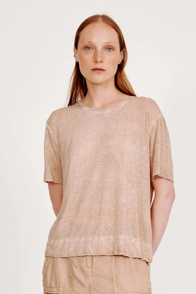 Women Khaki Boxy Tee Raquel Allegra Tops