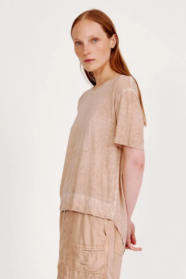 Women Khaki Boxy Tee Raquel Allegra Tops