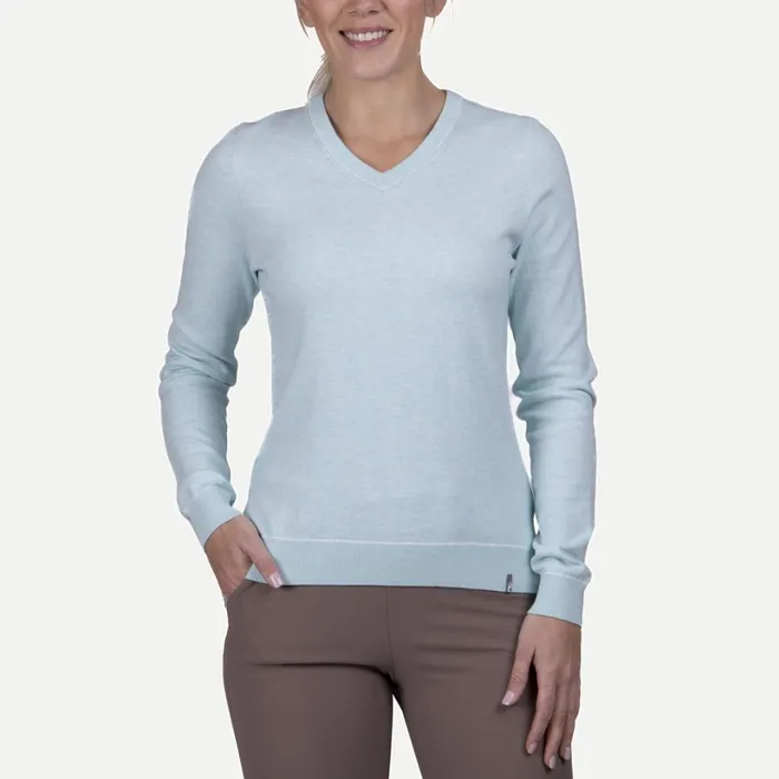 Women Kicki VNeck Pullover 8211 Golf Sweater Mist KJUS Midlayers and Sweaters Women Kicki VNeck Pullover 8211 Golf Sweater Mist KJUS Midlayers and Sweaters