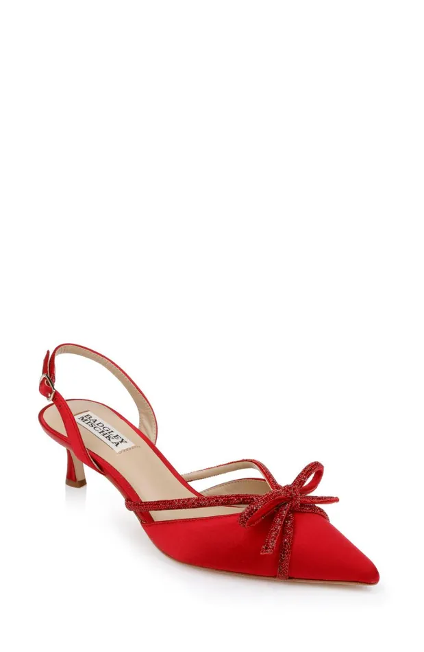 Women Kitten Heel Badgley Mischka Angelina Slingback Kitten Heels Black