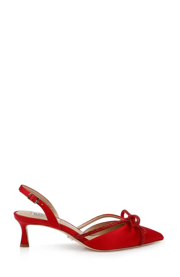 Women Kitten Heel Badgley Mischka Angelina Slingback Kitten Heels Black