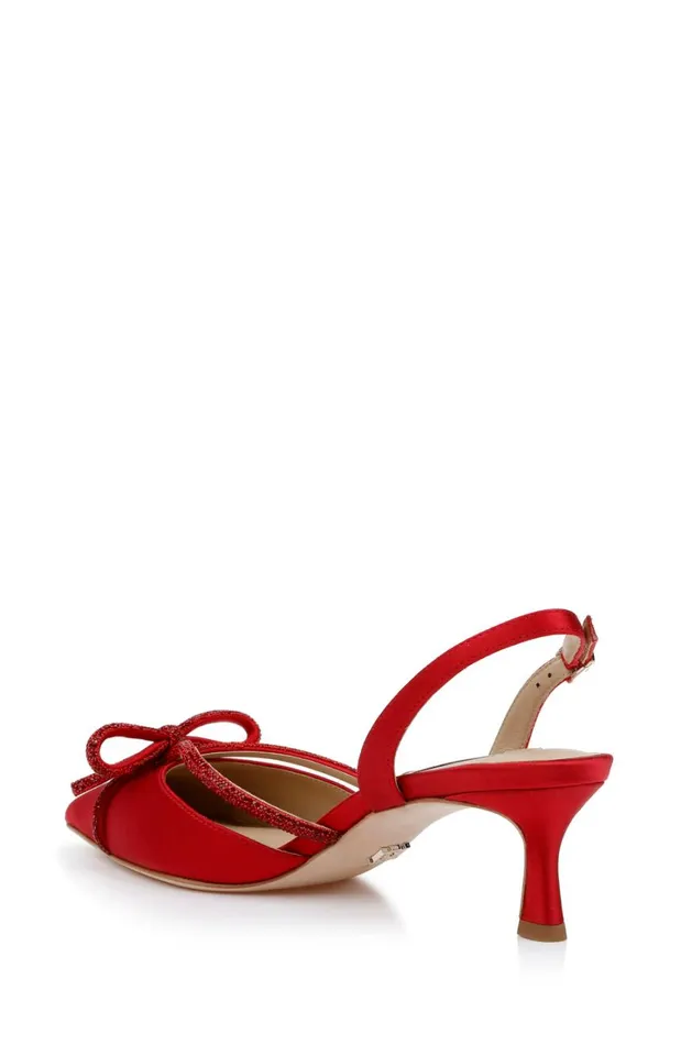 Women Kitten Heel Badgley Mischka Angelina Slingback Kitten Heels Black