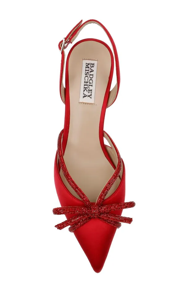 Women Kitten Heel Badgley Mischka Angelina Slingback Kitten Heels Black