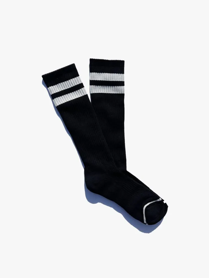 Women Knee High Boyfriend Socks Black Lisa Says Gah Socks