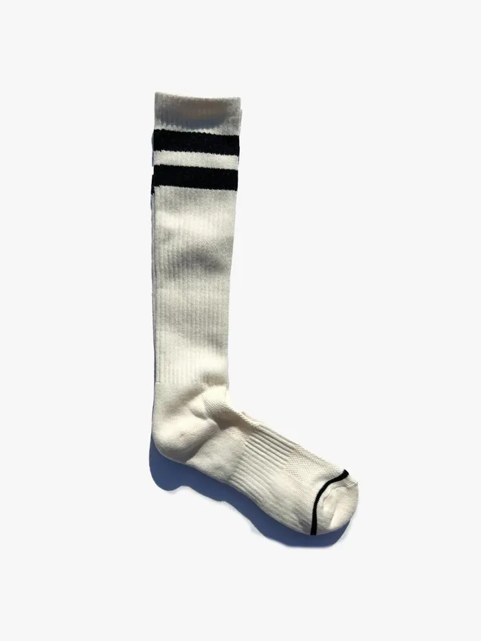 Women Knee High Boyfriend Socks Cream Lisa Says Gah Socks