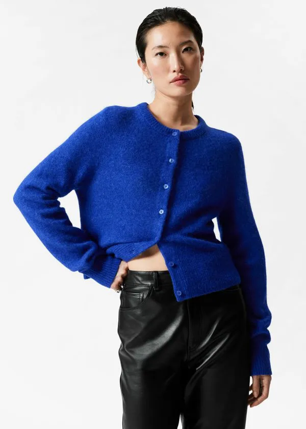 Women Knitwear and Other Stories AlpacaBlend Knit Cardigan Blue