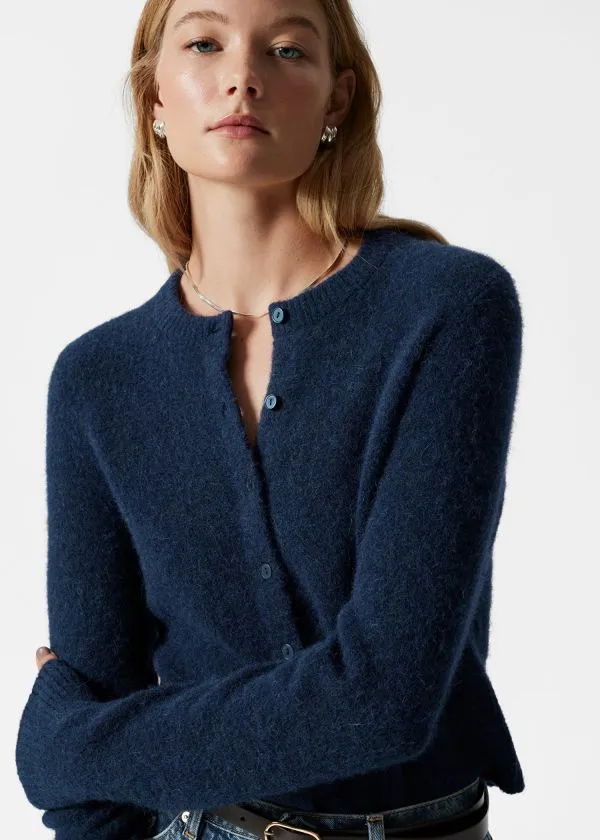 Women Knitwear and Other Stories AlpacaBlend Knit Cardigan Dark Blue