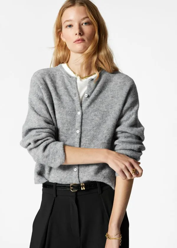 Women Knitwear and Other Stories AlpacaBlend Knitted Cardigan Grey