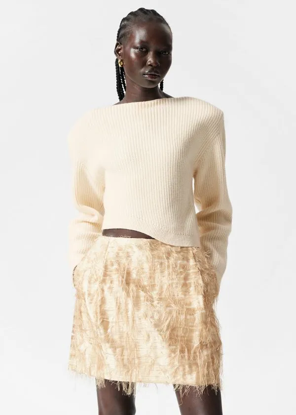 Women Knitwear and Other Stories Asymmetric RibKnit Jumper White