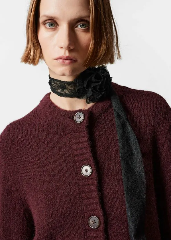 Women Knitwear and Other Stories Buttoned Knit Cardigan Dark Red Women Knitwear and Other Stories Buttoned Knit Cardigan Dark Red