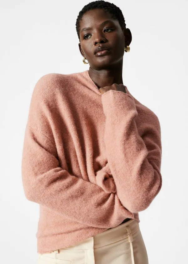 Women Knitwear and Other Stories HighNeck AlpacaKnit Jumper Orange