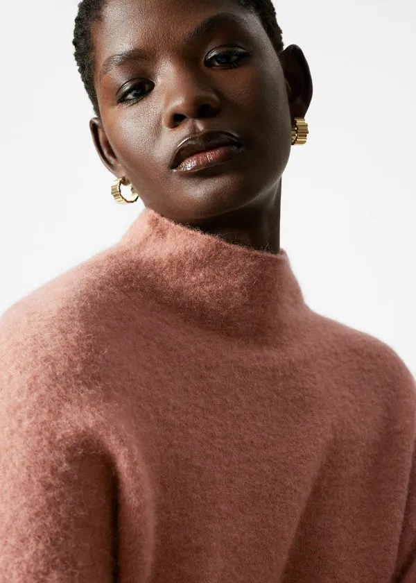 Women Knitwear and Other Stories HighNeck AlpacaKnit Jumper Orange
