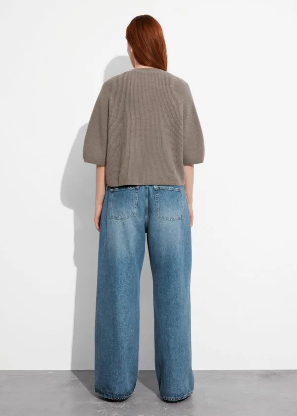 Women Knitwear and Other Stories Merino RibKnit Cardigan Mole