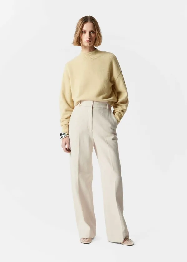 Women Knitwear and Other Stories Mock Neck Jumper Light Yellow