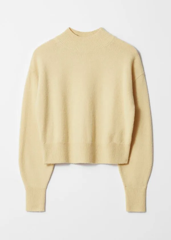 Women Knitwear and Other Stories Mock Neck Jumper Light Yellow