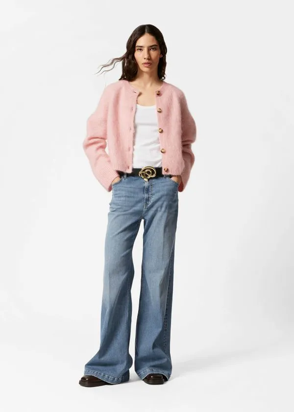 Women Knitwear and Other Stories MohairBlend Knit Cardigan Peach