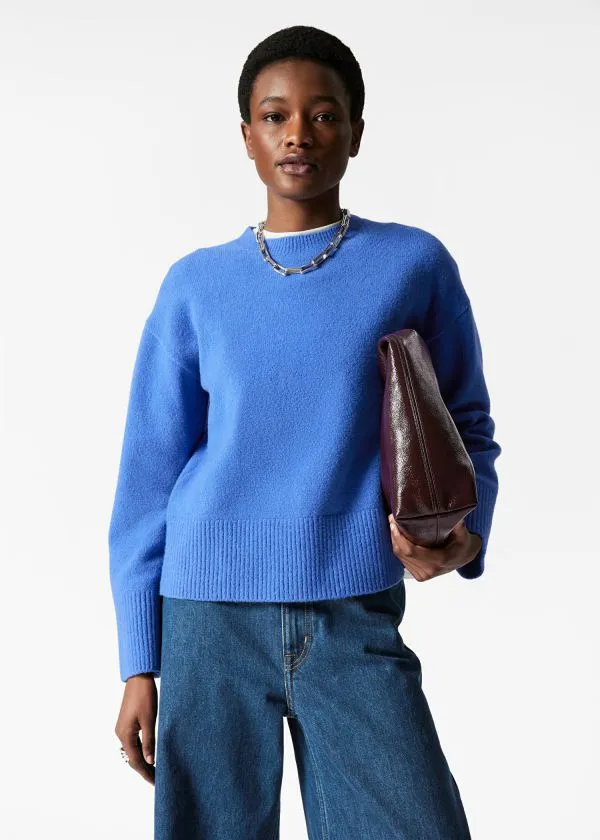 Women Knitwear and Other Stories Relaxed Knit Jumper Bright Blue