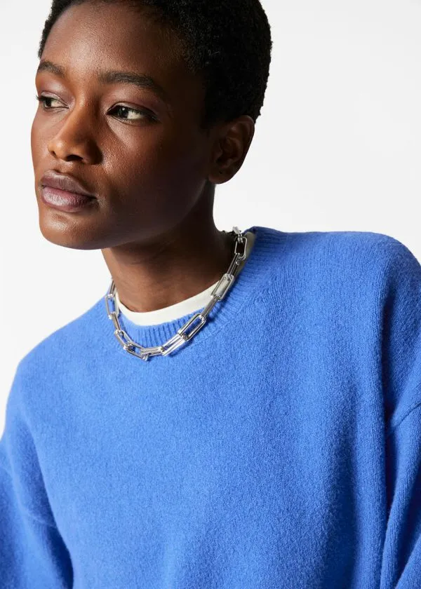 Women Knitwear and Other Stories Relaxed Knit Jumper Bright Blue