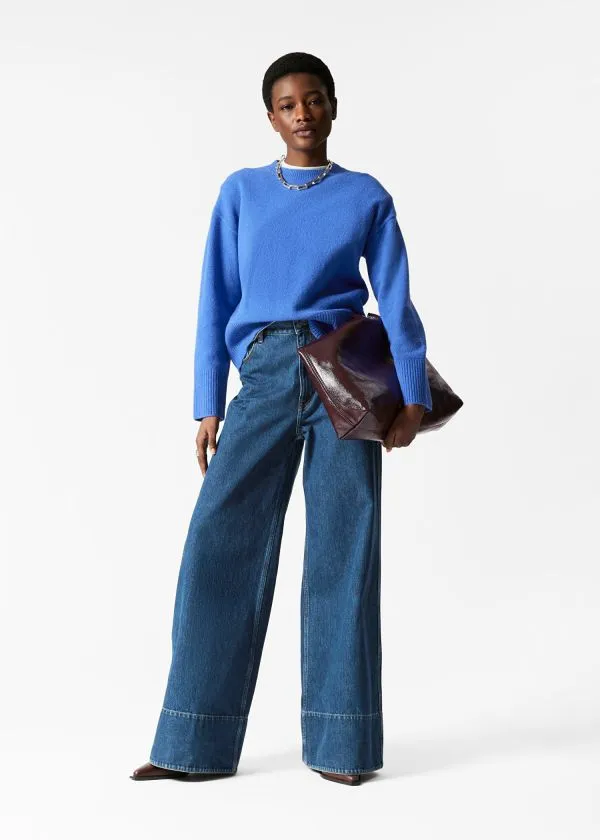 Women Knitwear and Other Stories Relaxed Knit Jumper Bright Blue