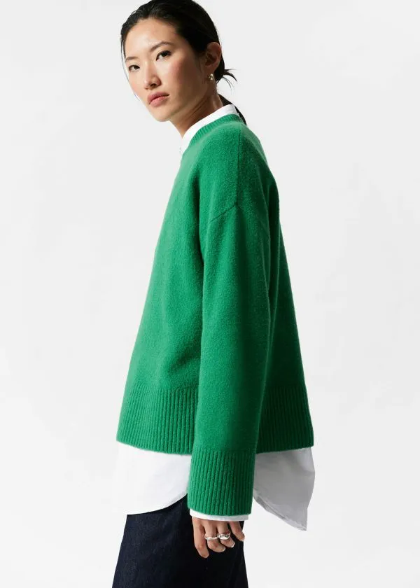 Women Knitwear and Other Stories Relaxed Knit Jumper Green